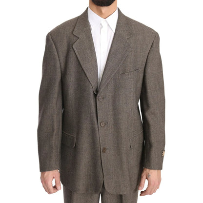 Dolce & Gabbana Brown Single Breasted Wool Suit Dolce & Gabbana