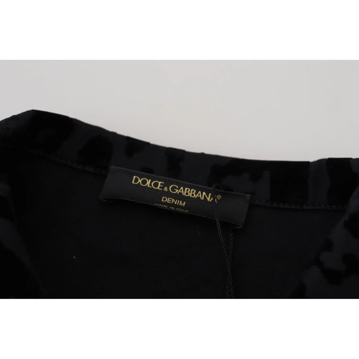 Dolce & Gabbana Cotton Black Leopard Long Sleeve Denim Jacket Dolce & Gabbana