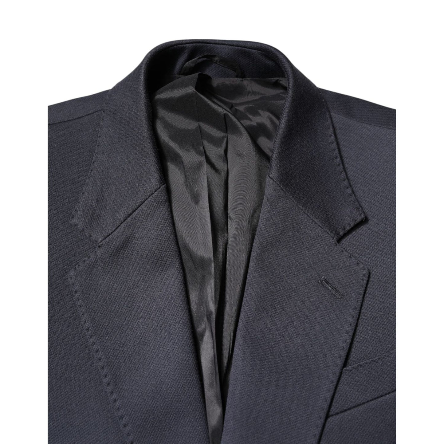 Dolce & Gabbana Dark Blue Cotton Men Jacket Coat Suit Blazer Dolce & Gabbana