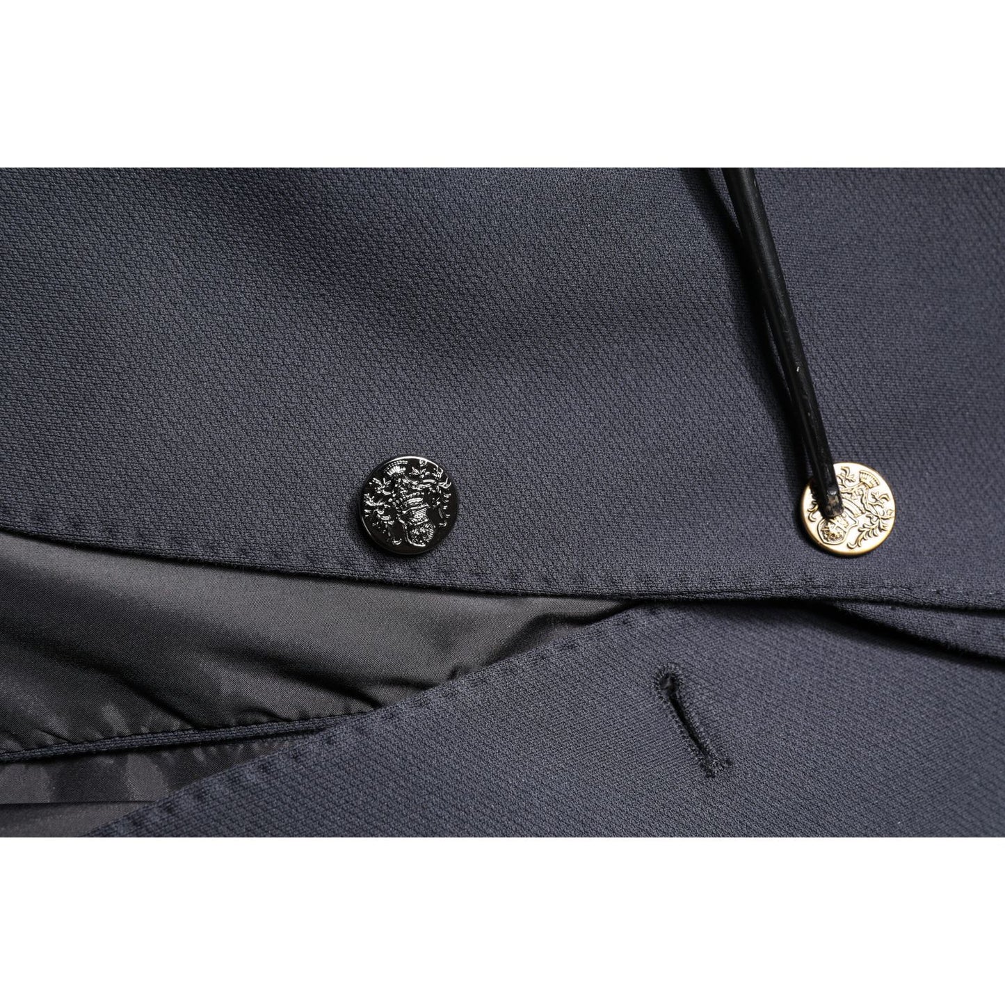 Dolce & Gabbana Dark Blue Cotton Men Jacket Coat Suit Blazer Dolce & Gabbana