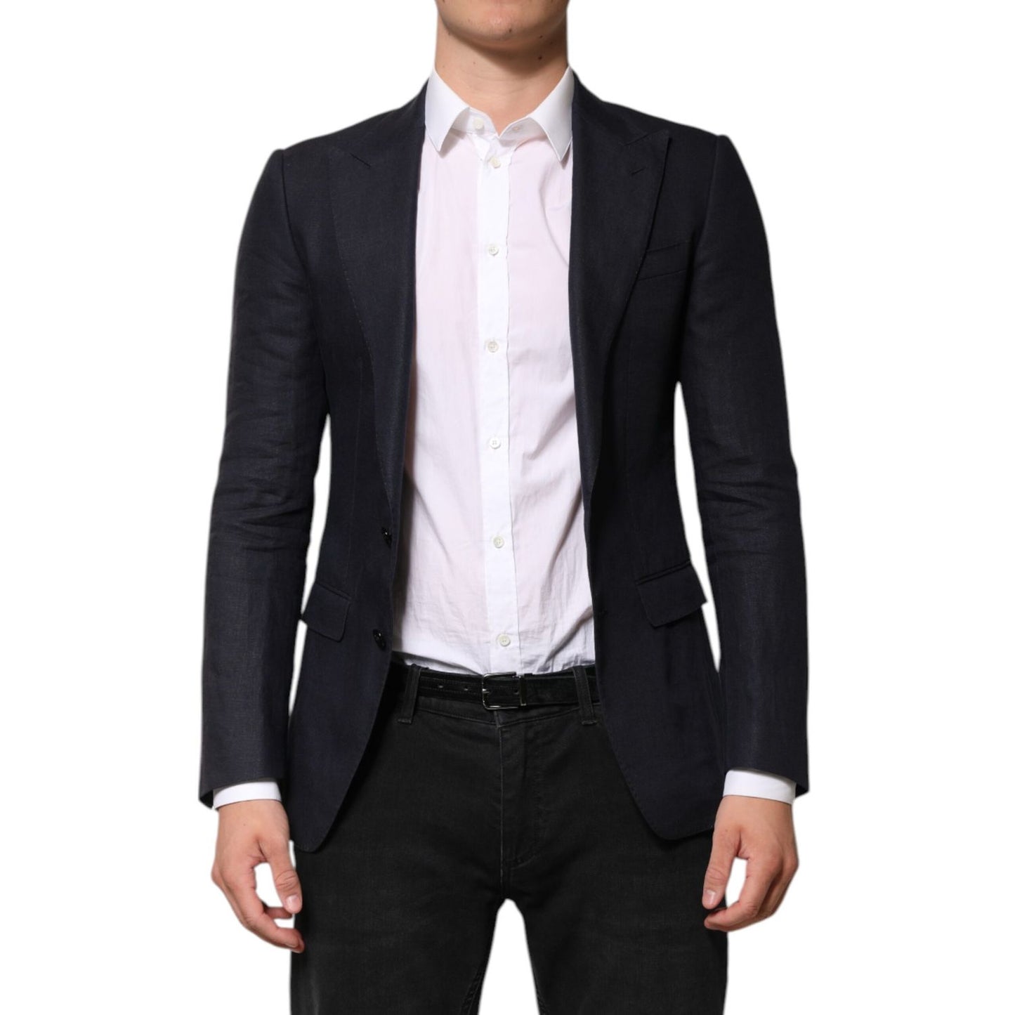 Dolce & Gabbana Dark Blue Single Breasted Men Suit Blazer Dolce & Gabbana