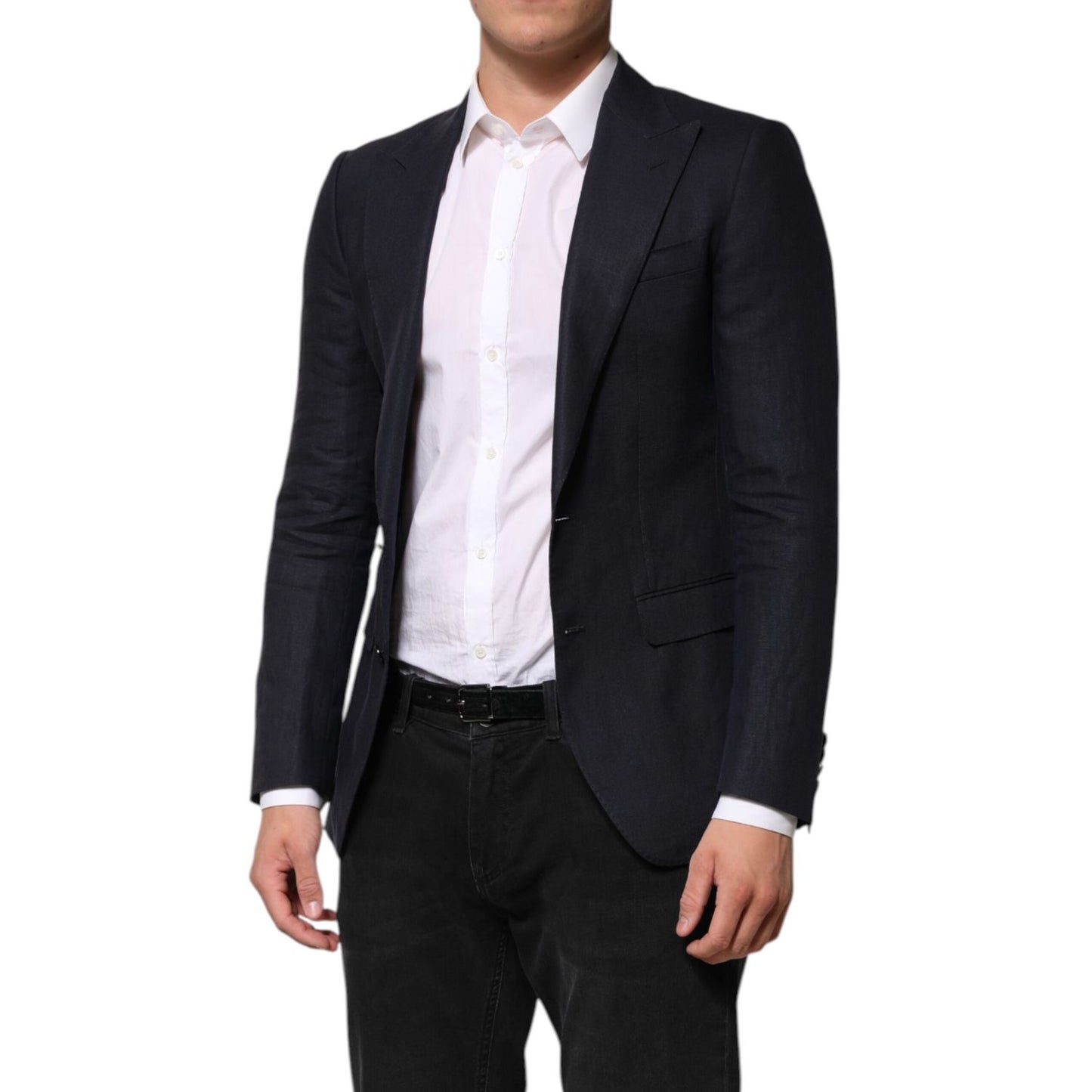 Dolce & Gabbana Dark Blue Single Breasted Men Suit Blazer Dolce & Gabbana