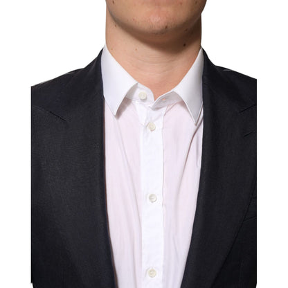 Dolce & Gabbana Dark Blue Single Breasted Men Suit Blazer Dolce & Gabbana