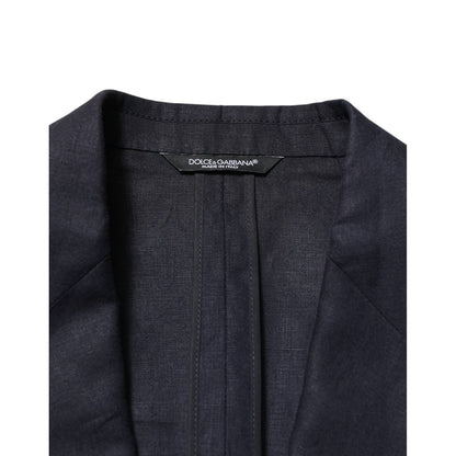 Dolce & Gabbana Dark Blue Single Breasted Men Suit Blazer Dolce & Gabbana