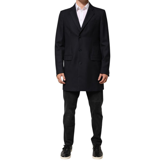Dolce & Gabbana Dark Blue Wool Men Jacket Coat Blazer Suit