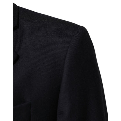 Dolce & Gabbana Dark Blue Wool Men Jacket Coat Blazer Suit
