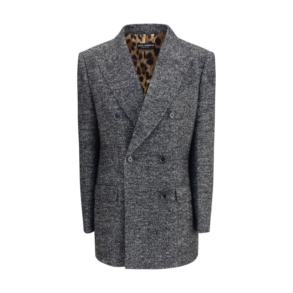 Dolce & Gabbana Gray Fleece Wool Blazer Dolce & Gabbana