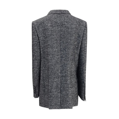Dolce & Gabbana Gray Fleece Wool Blazer Dolce & Gabbana