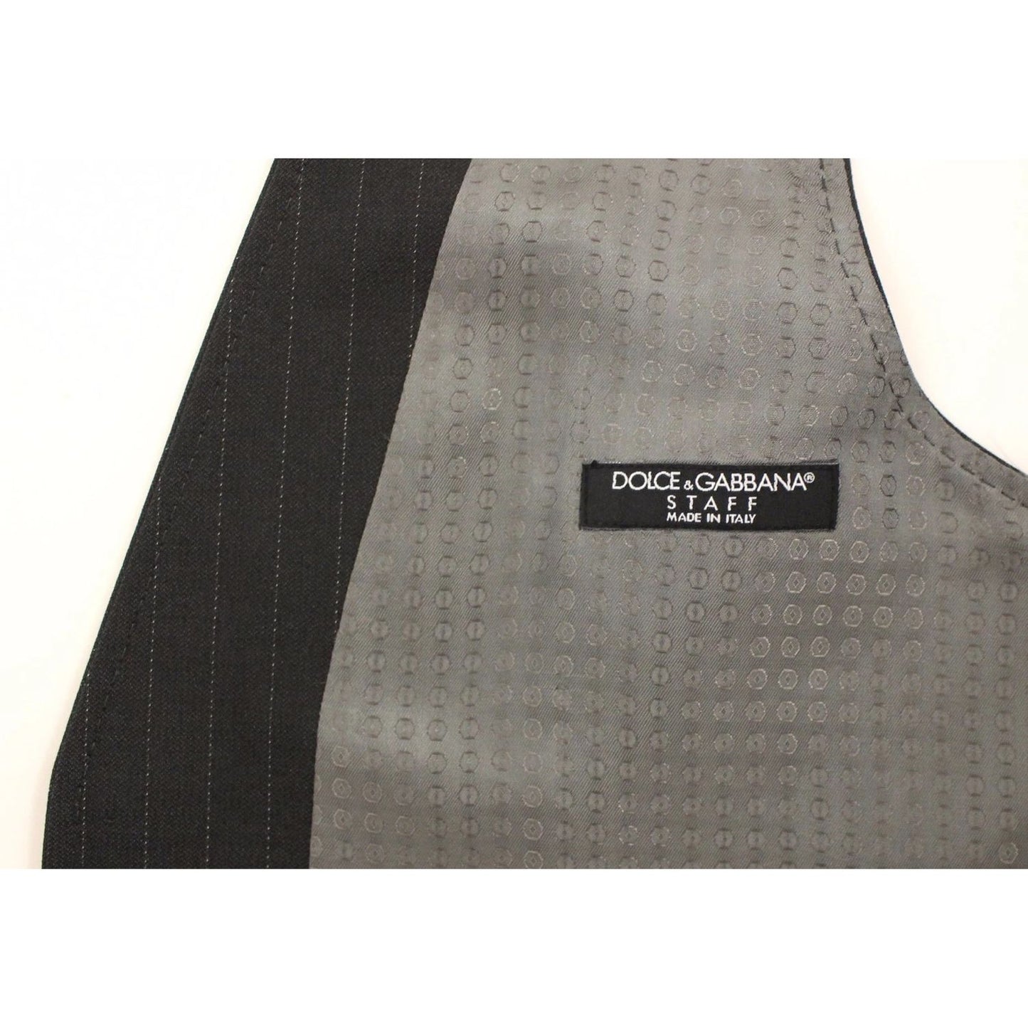 Dolce & Gabbana Gray Striped Formal Dress Gilet Vest Dolce & Gabbana
