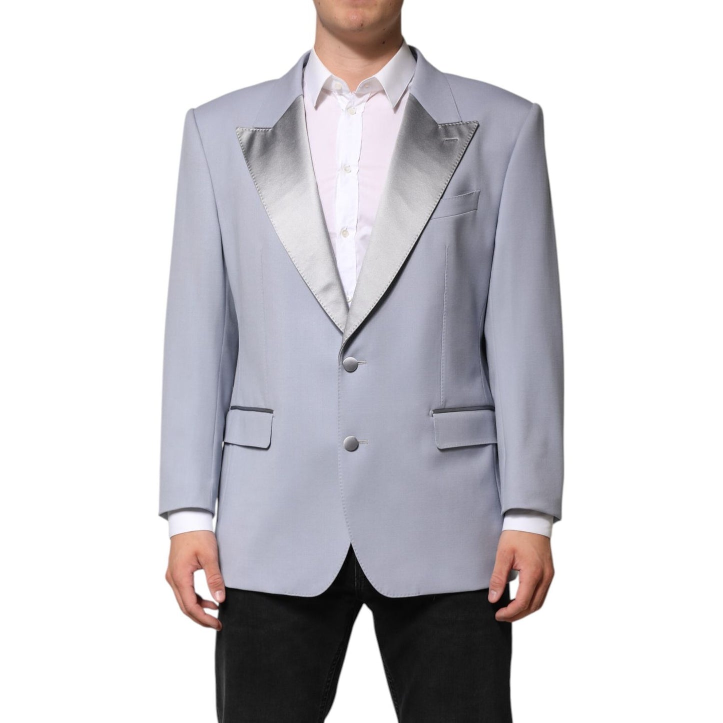 Dolce & Gabbana Gray Wool Single Breasted Men Suit Blazer Dolce & Gabbana