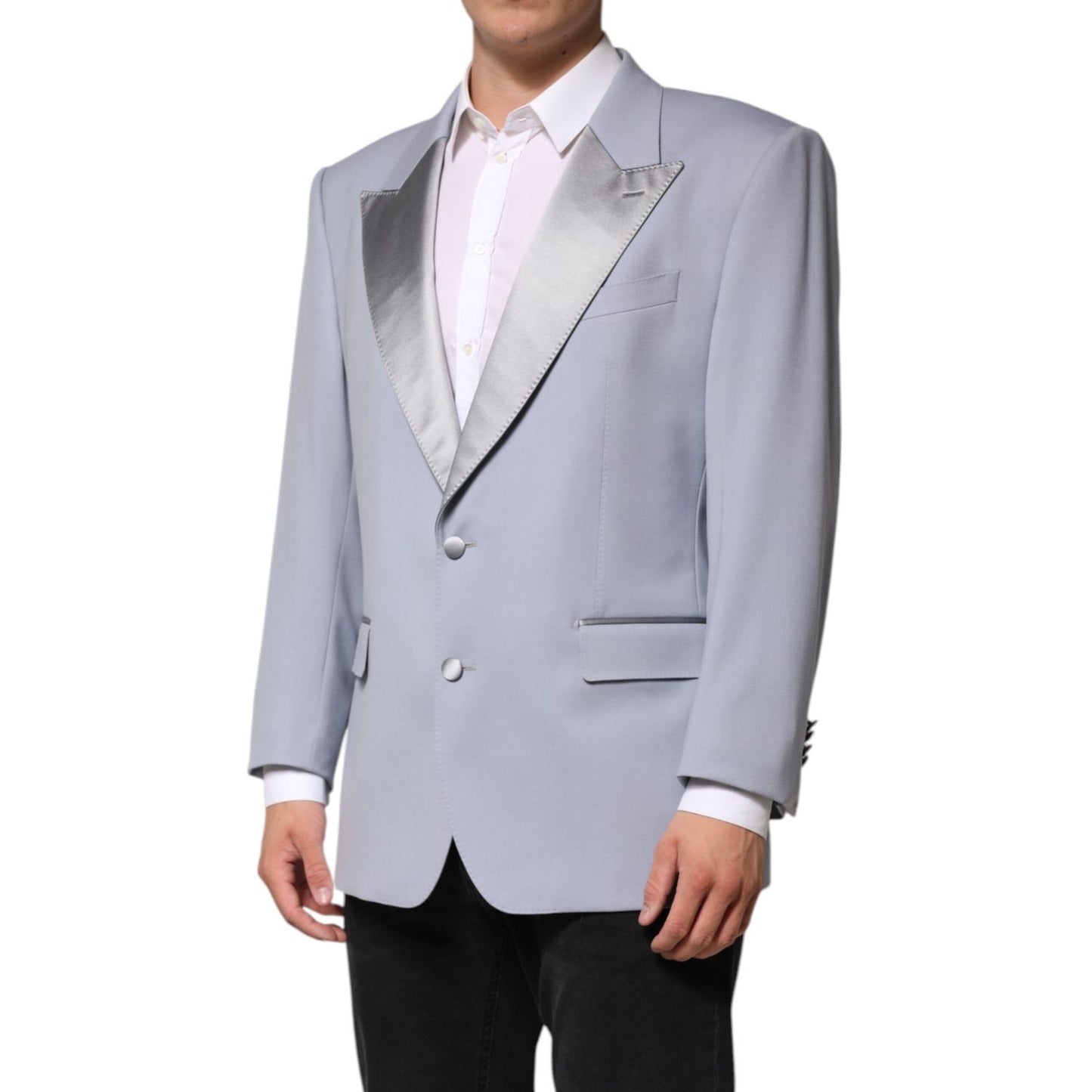 Dolce & Gabbana Gray Wool Single Breasted Men Suit Blazer Dolce & Gabbana