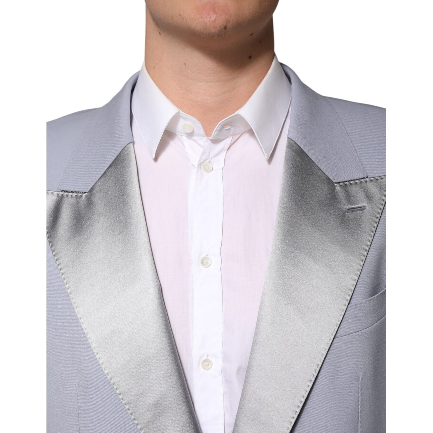 Dolce & Gabbana Gray Wool Single Breasted Men Suit Blazer Dolce & Gabbana