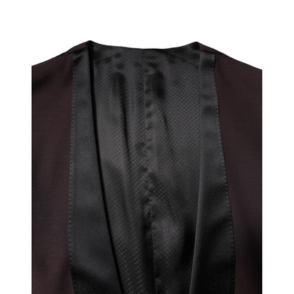 Dolce & Gabbana Maroon Wool Waistcoat Dress Formal Vest Dolce & Gabbana