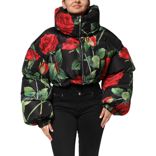 Dolce & Gabbana Multicolor Floral Puffer Coat Full Zip Jacket Dolce & Gabbana
