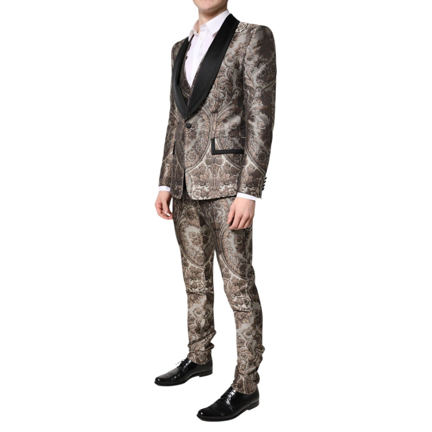 Dolce & Gabbana Multicolor Jacquard Single Breasted 3 Piece Suit Dolce & Gabbana