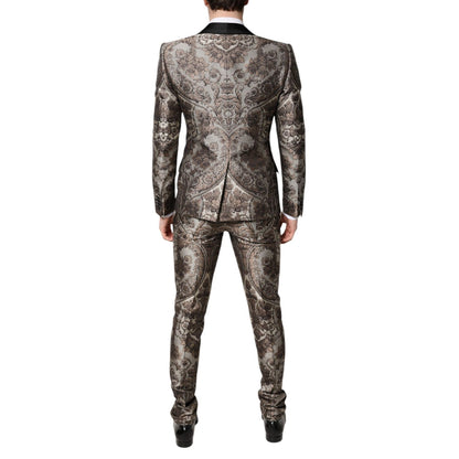 Dolce & Gabbana Multicolor Jacquard Single Breasted 3 Piece Suit Dolce & Gabbana
