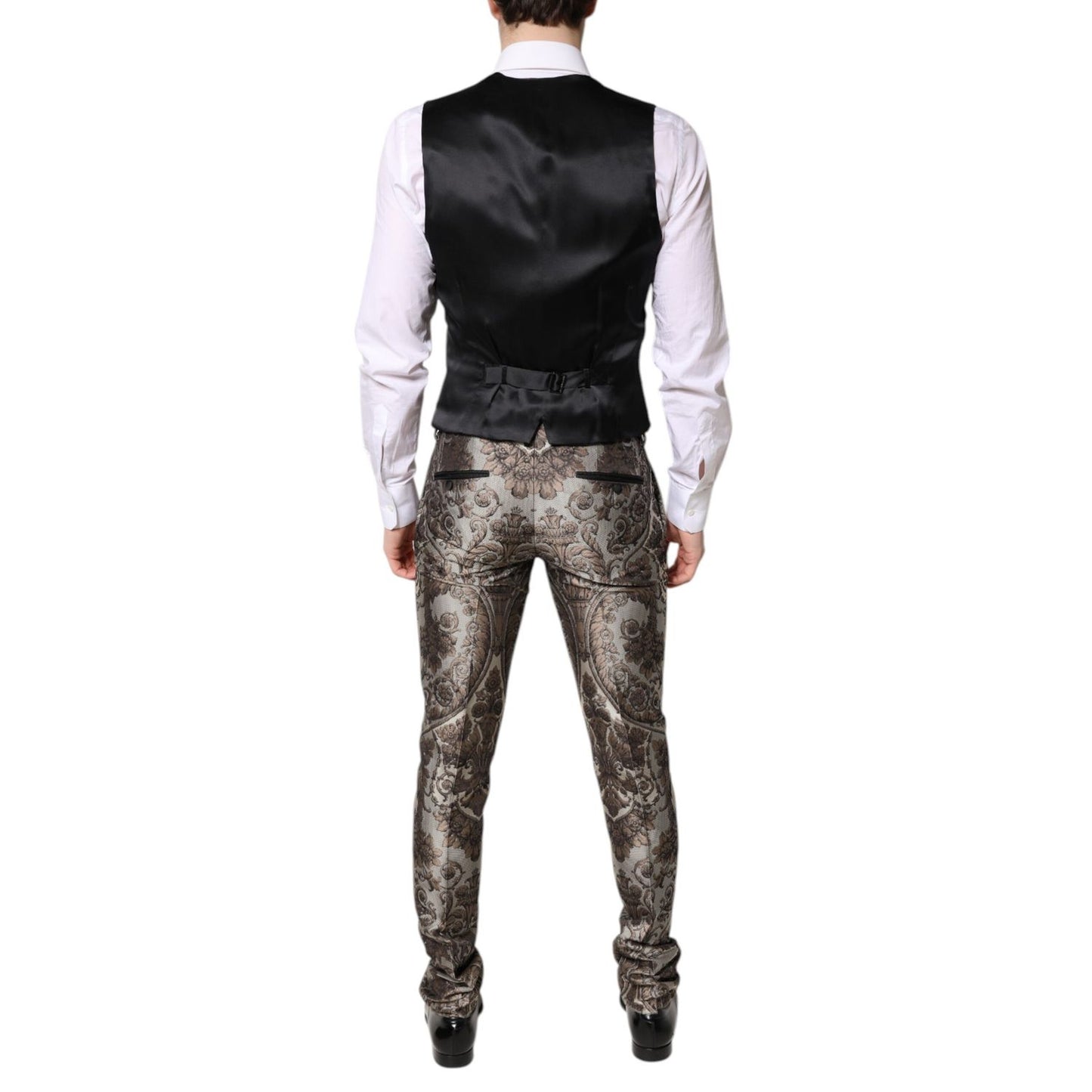 Dolce & Gabbana Multicolor Jacquard Single Breasted 3 Piece Suit Dolce & Gabbana