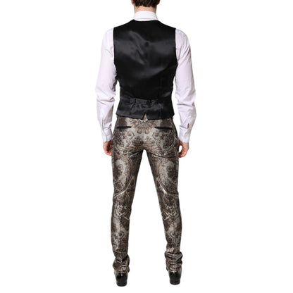 Dolce & Gabbana Multicolor Jacquard Single Breasted 3 Piece Suit Dolce & Gabbana