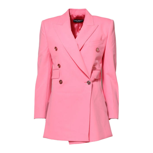 Dolce & Gabbana Pink Double Breasted Women Coat Jacket Dolce & Gabbana