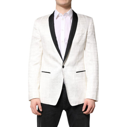 Dolce & Gabbana White Black Single Breasted Coat Blazer Suit Dolce & Gabbana