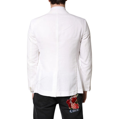 Dolce & Gabbana White Single Breasted Men Coat Blazer Suit Dolce & Gabbana