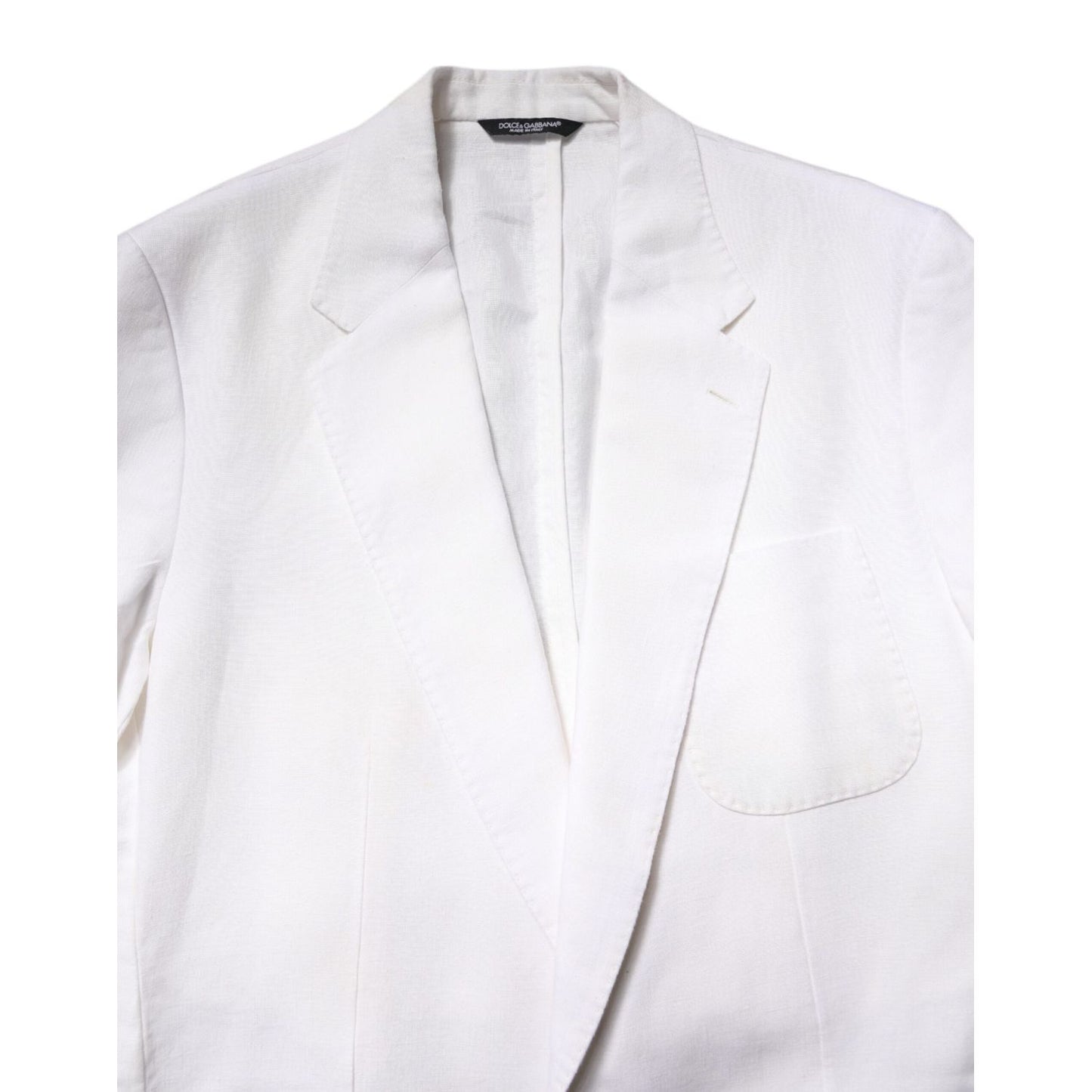 Dolce & Gabbana White Single Breasted Men Coat Blazer Suit Dolce & Gabbana