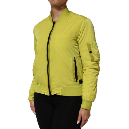 Dondup Yellow Polyamide Zipper Bomber Women’s Jacket Dondup