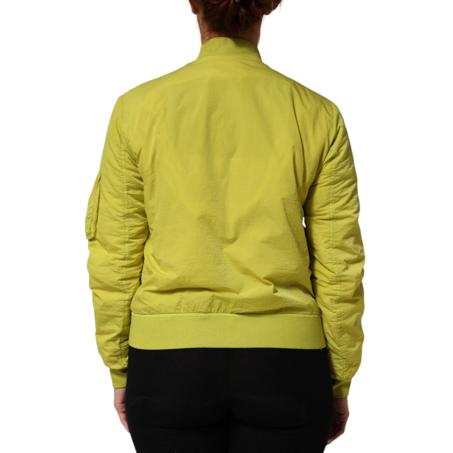 Dondup Yellow Polyamide Zipper Bomber Women’s Jacket Dondup