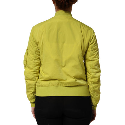 Dondup Yellow Polyamide Zipper Bomber Women’s Jacket Dondup