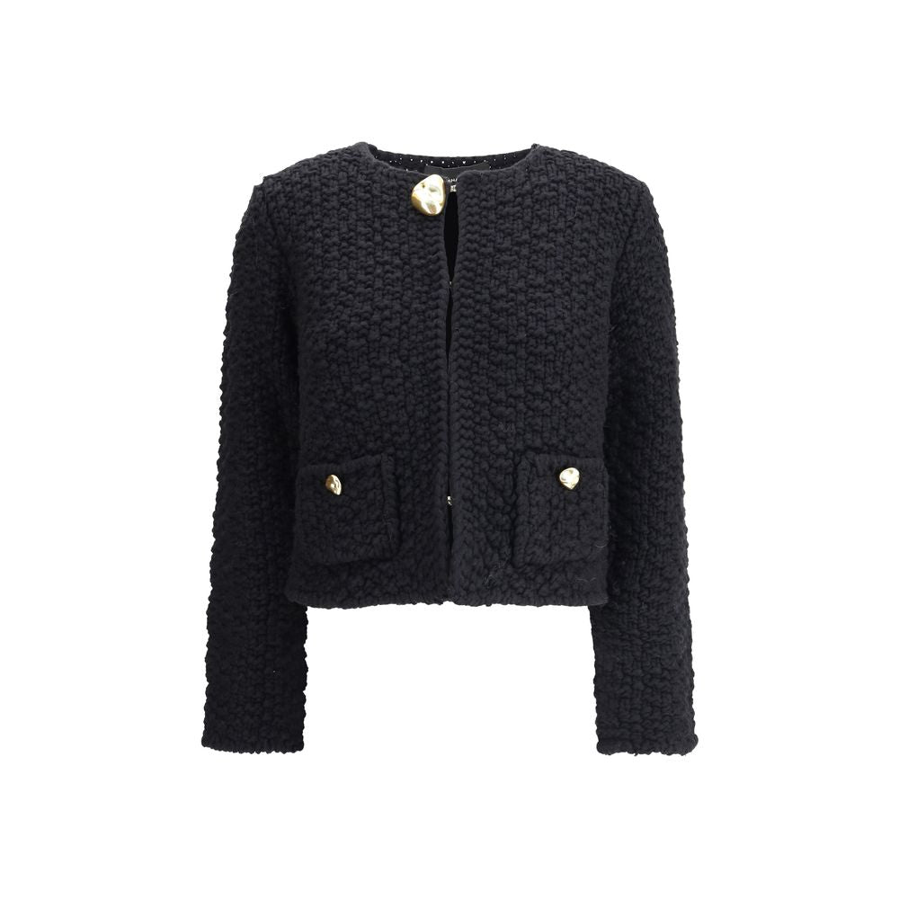 Fabiana Filippi Black Fleece Wool Coat Fabiana Filippi