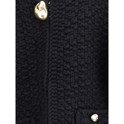 Fabiana Filippi Black Fleece Wool Coat Fabiana Filippi
