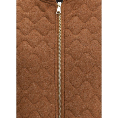 Fabiana Filippi Brown Fleece Wool Sleveless Jacket Fabiana Filippi