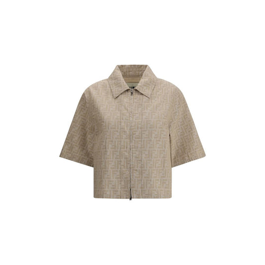 Fendi Beige Cotton Denim Jacket Fendi