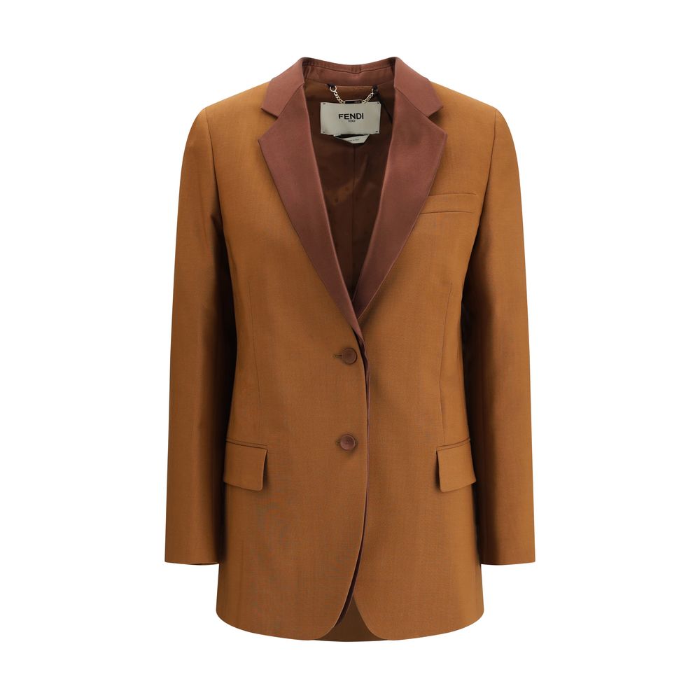 Fendi Brown Wool Blazer Fendi