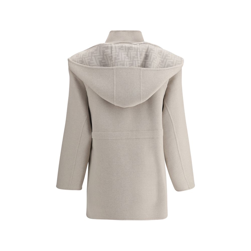 Fendi Cream Wool Coat Fendi