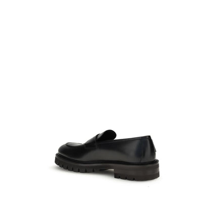 Ferragamo Black Rubber Slip-On Loafers