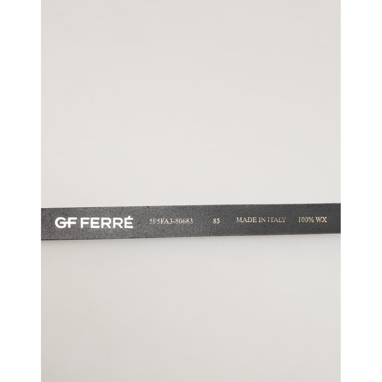 GF Ferre Black Leather Slim Gold Tone Buckle Waist Men Belt