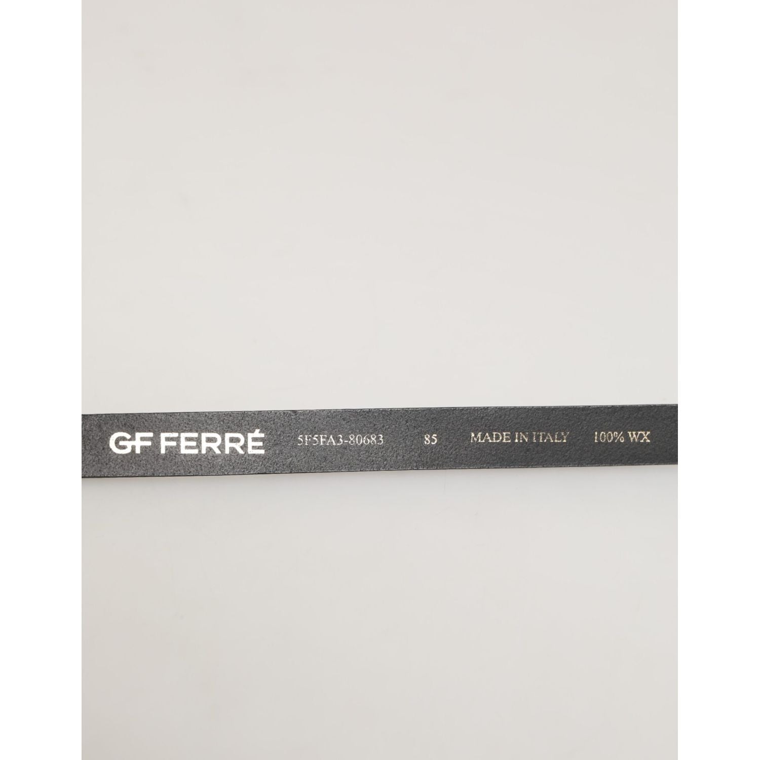 GF Ferre Black Leather Slim Gold Tone Buckle Waist Men Belt