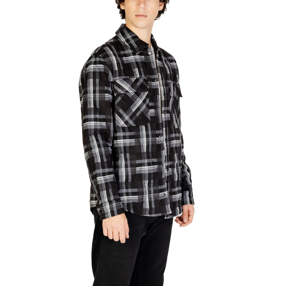 Gianni Lupo Black Polyester Coat Gianni Lupo