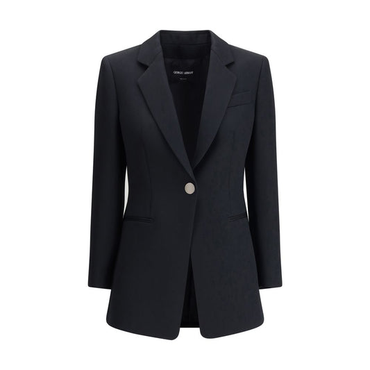 Giorgio Armani Black Polyester Blazer Giorgio Armani