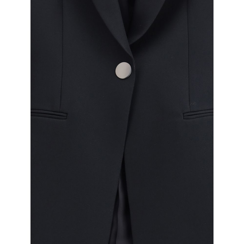 Giorgio Armani Black Polyester Blazer Giorgio Armani