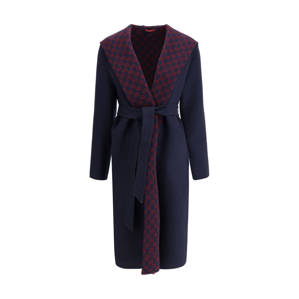 Gucci Blue Wool Coat Gucci
