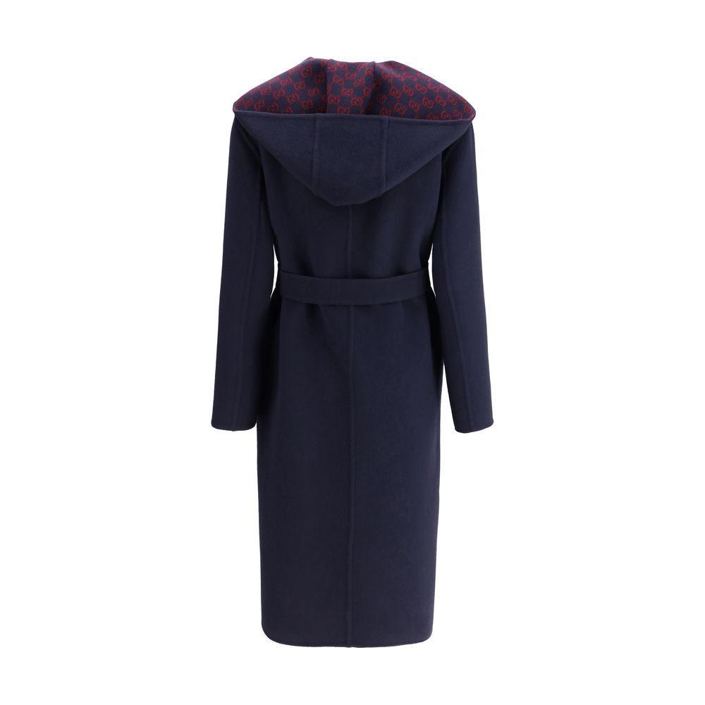 Gucci Blue Wool Coat Gucci
