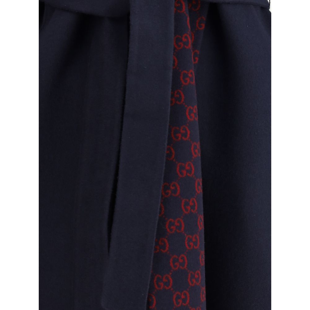 Gucci Blue Wool Coat Gucci