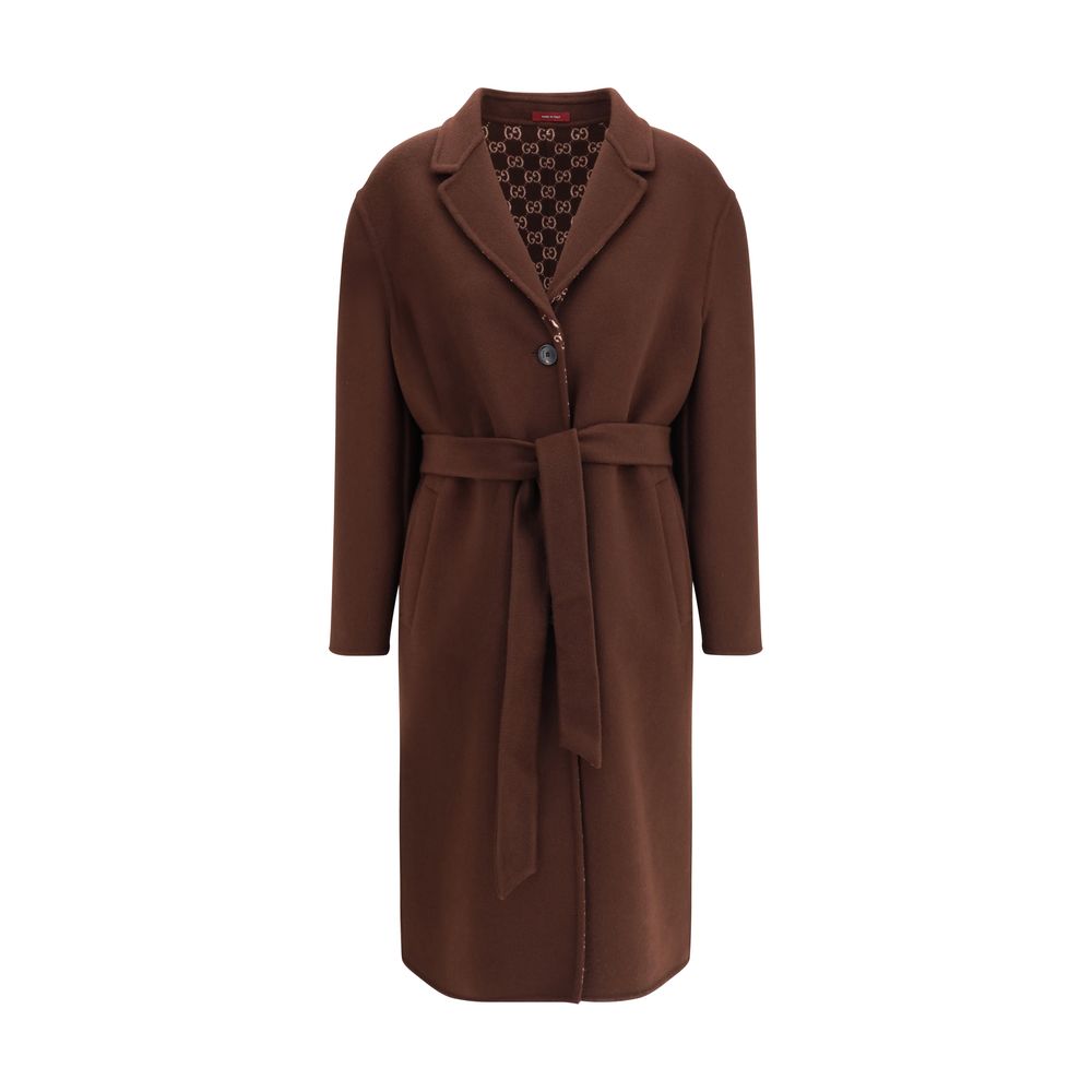 Gucci Brown Wool Coat Gucci