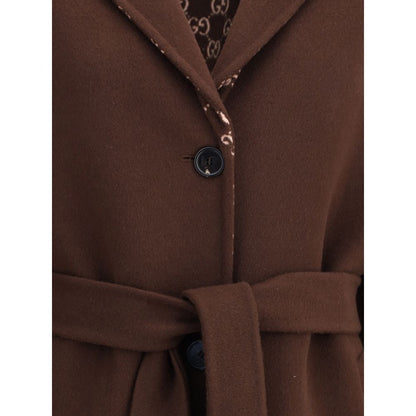 Gucci Brown Wool Coat Gucci