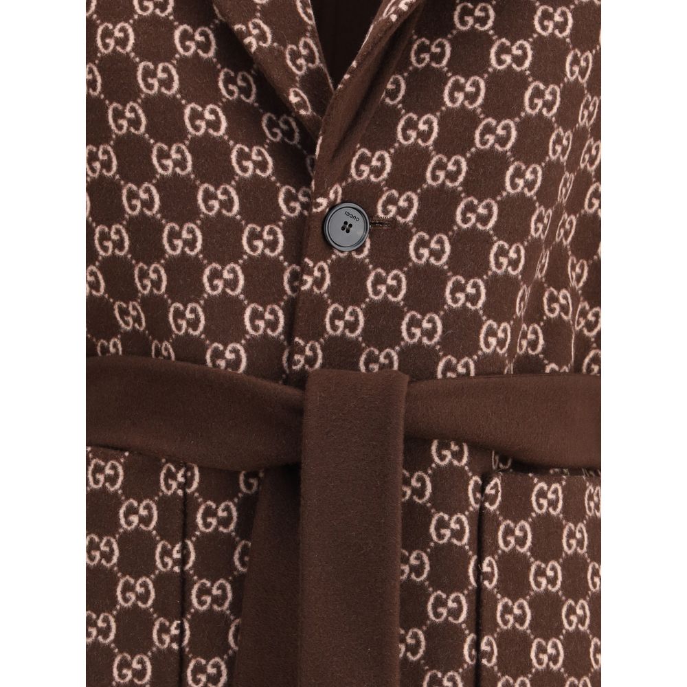 Gucci Brown Wool Coat Gucci