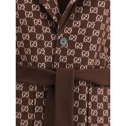Gucci Brown Wool Coat Gucci