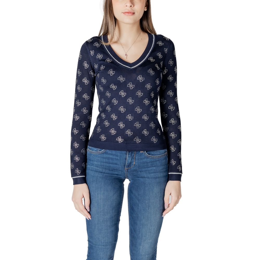 Guess Blue Viscose Sweatshirt Guess