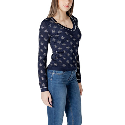 Guess Blue Viscose Sweatshirt Guess